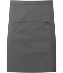 Premier 'Colours' Mid Length Apron with Pocket PR141 - Dark Grey