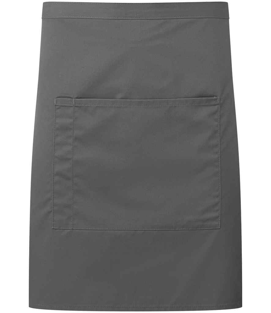 Premier 'Colours' Mid Length Apron with Pocket PR141 - Dark Grey
