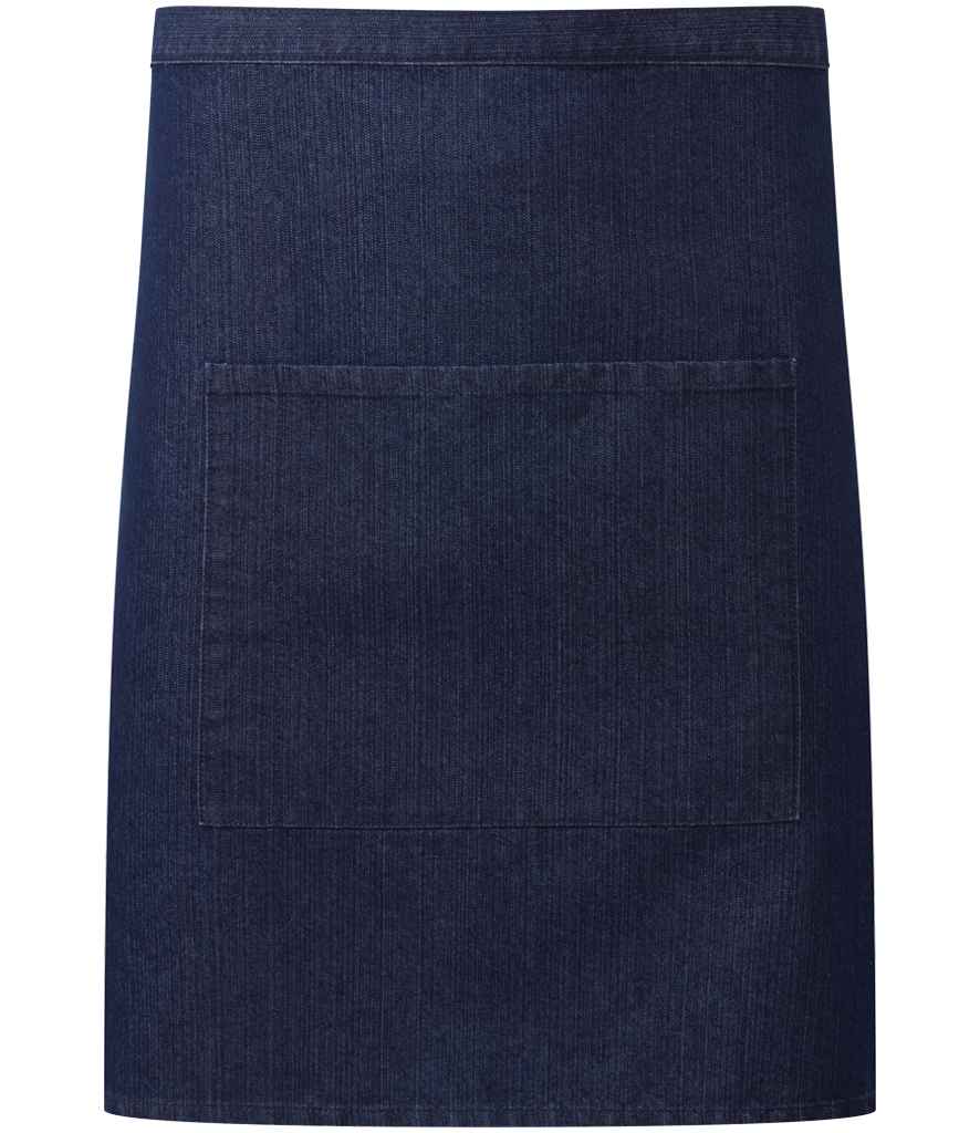Premier 'Colours' Mid Length Apron with Pocket PR141 - Indigo Denim