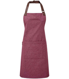 Premier Annex Oxford Bib Apron PR144 - Burgundy