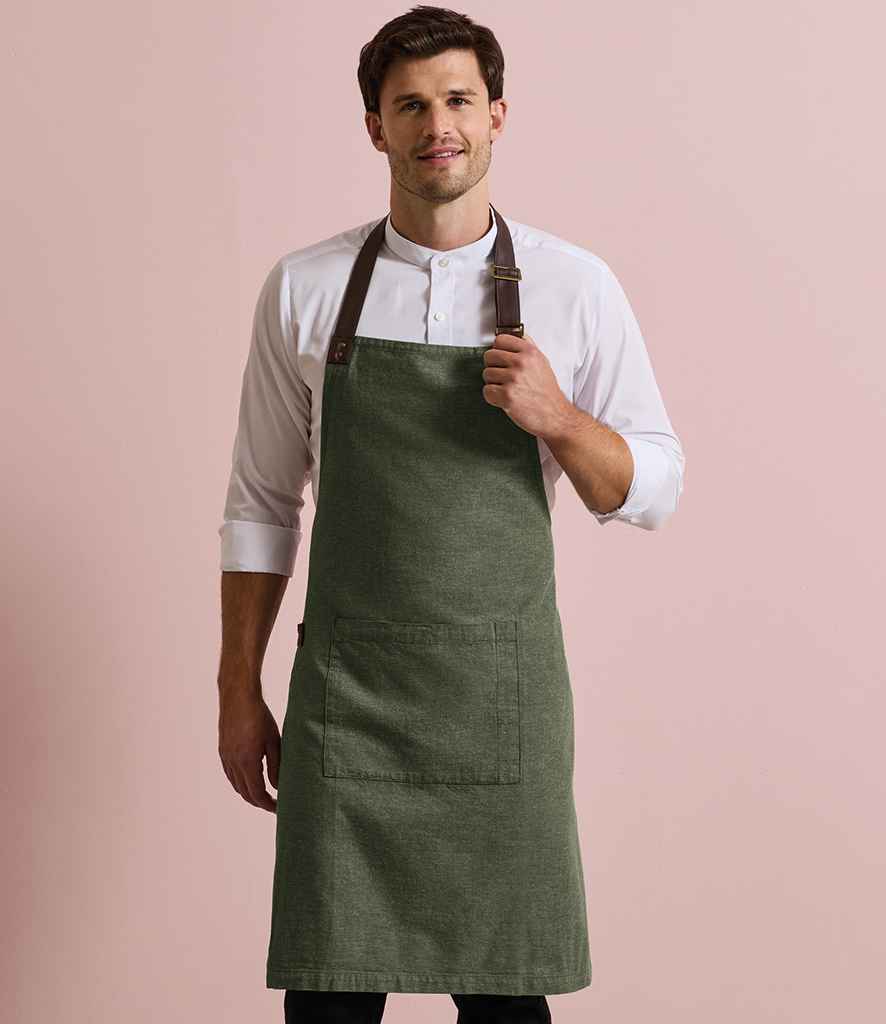 Premier Annex Oxford Bib Apron PR144 - PR144 Moss Model