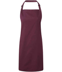 Premier 'Colours' Bib Apron PR150 - Aubergine