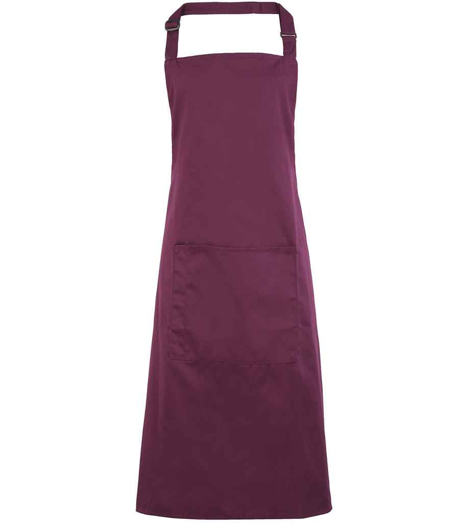 Premier 'Colours' Bib Apron with Pocket PR154 - Aubergine