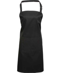 Premier 'Colours' Bib Apron with Pocket PR154 - Black