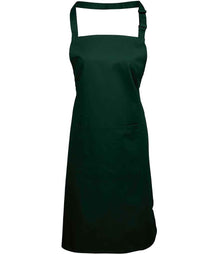 Premier 'Colours' Bib Apron with Pocket PR154 - Bottle Green