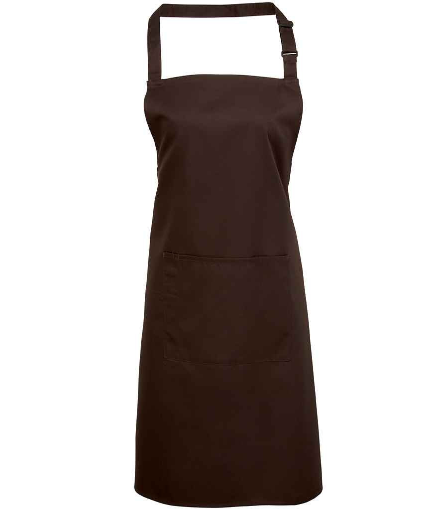 Premier 'Colours' Bib Apron with Pocket PR154 - Brown