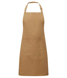 Premier 'Colours' Bib Apron with Pocket PR154 - Camel
