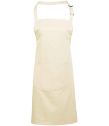 Premier 'Colours' Bib Apron with Pocket PR154 - Natural