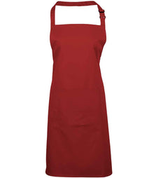 Premier 'Colours' Bib Apron with Pocket PR154 - Red