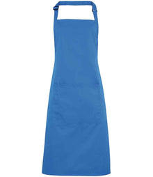 Premier 'Colours' Bib Apron with Pocket PR154 - Sapphire Blue