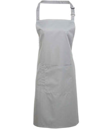 Premier 'Colours' Bib Apron with Pocket PR154 - Silver