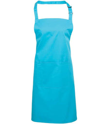 Premier 'Colours' Bib Apron with Pocket PR154 - Turquoise Blue