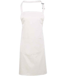 Premier 'Colours' Bib Apron with Pocket PR154 - White