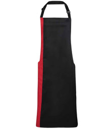 Premier Contrast Bib Apron PR162 - Black/Red