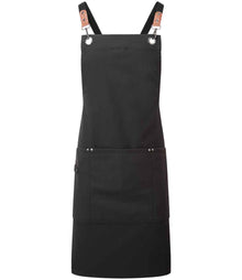 Premier Clip 'n' Clasp Cross Back Bib Apron PR182 - Black