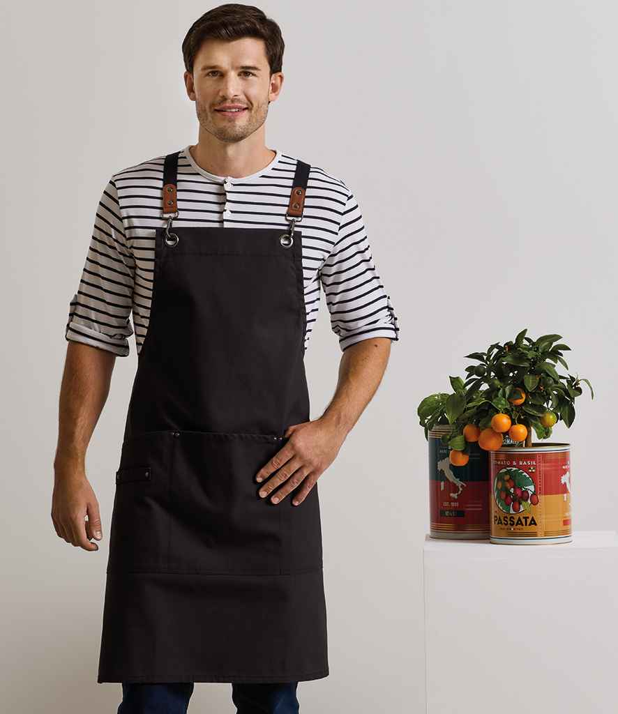 Premier Clip 'n' Clasp Cross Back Bib Apron PR182 - PR182 Black Model