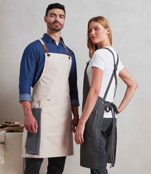 Premier Clip 'n' Clasp Cross Back Bib Apron PR182 - PR182 Dark Grey Model