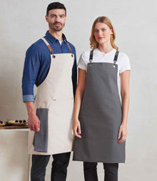 Premier Clip 'n' Clasp Cross Back Bib Apron PR182 - PR182 Natural Model