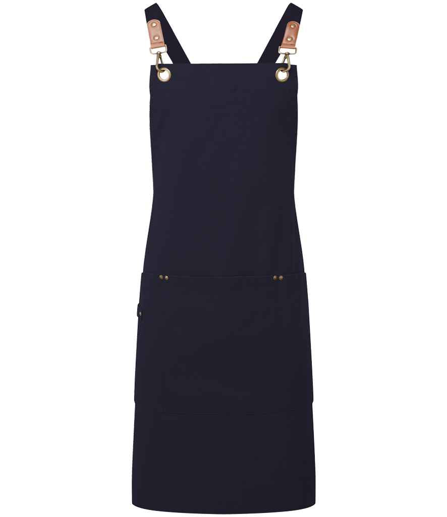 Premier Clip 'n' Clasp Cross Back Bib Apron PR182 - Navy
