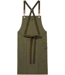 Premier Clip 'n' Clasp Cross Back Bib Apron PR182 - PR182 Olive Green Back