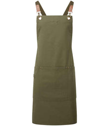 Premier Clip 'n' Clasp Cross Back Bib Apron PR182 - Olive Green