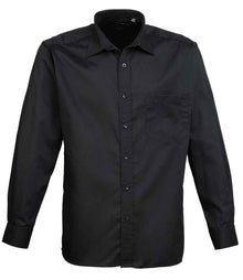 Premier Long Sleeve Poplin Shirt PR200 - Black