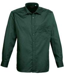 Premier Long Sleeve Poplin Shirt PR200 - Bottle Green