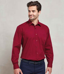 Premier Long Sleeve Poplin Shirt PR200 - PR200 Burgundy Model
