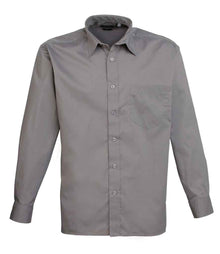 Premier Long Sleeve Poplin Shirt PR200 - Dark Grey