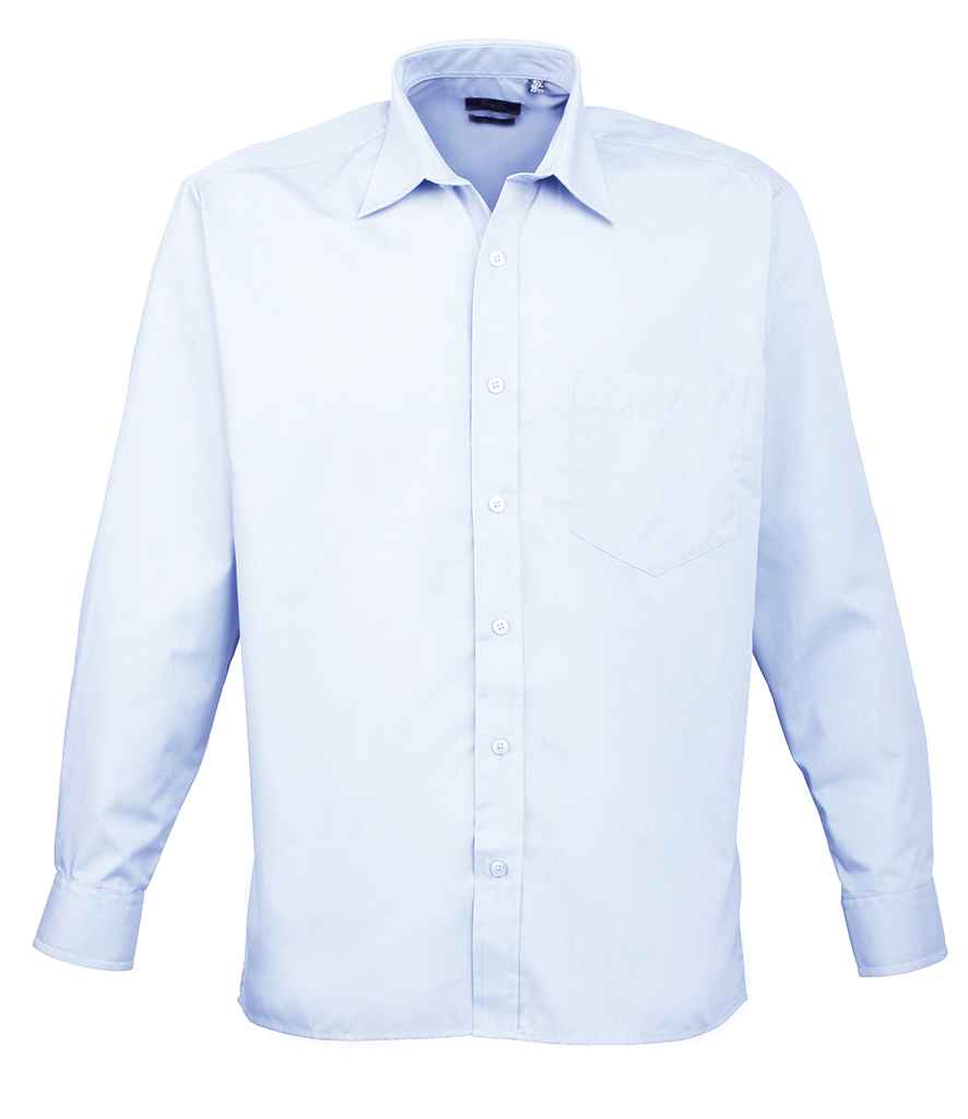 Premier Long Sleeve Poplin Shirt PR200 - Light Blue