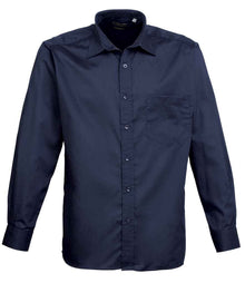 Premier Long Sleeve Poplin Shirt PR200 - Navy