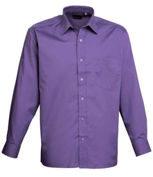 Premier Long Sleeve Poplin Shirt PR200 - Purple