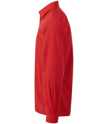 Premier Long Sleeve Poplin Shirt PR200 - PR200 Red Side