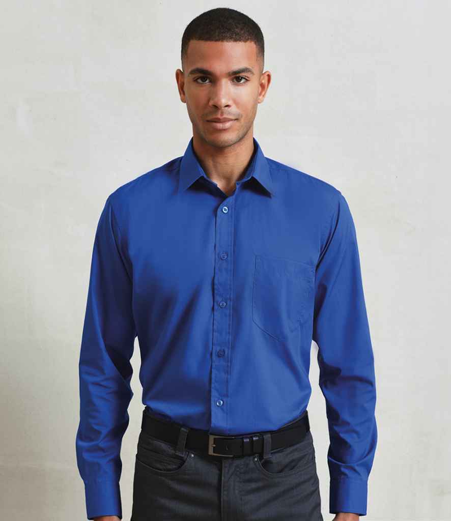 Premier Long Sleeve Poplin Shirt PR200 - PR200 Royal Blue Model