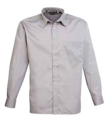 Premier Long Sleeve Poplin Shirt PR200 - Silver