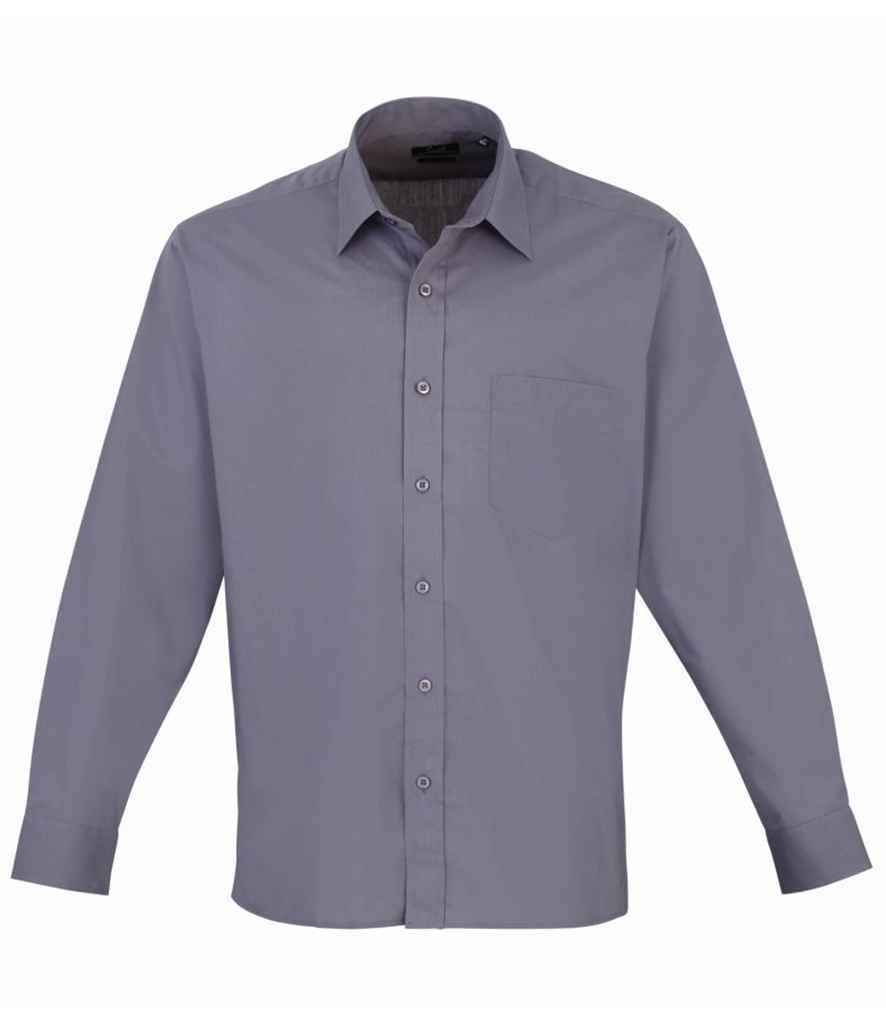 Premier Long Sleeve Poplin Shirt PR200 - Steel
