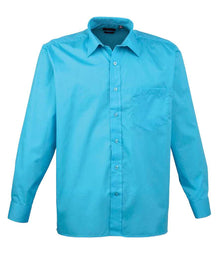 Premier Long Sleeve Poplin Shirt PR200 - Turquoise Blue