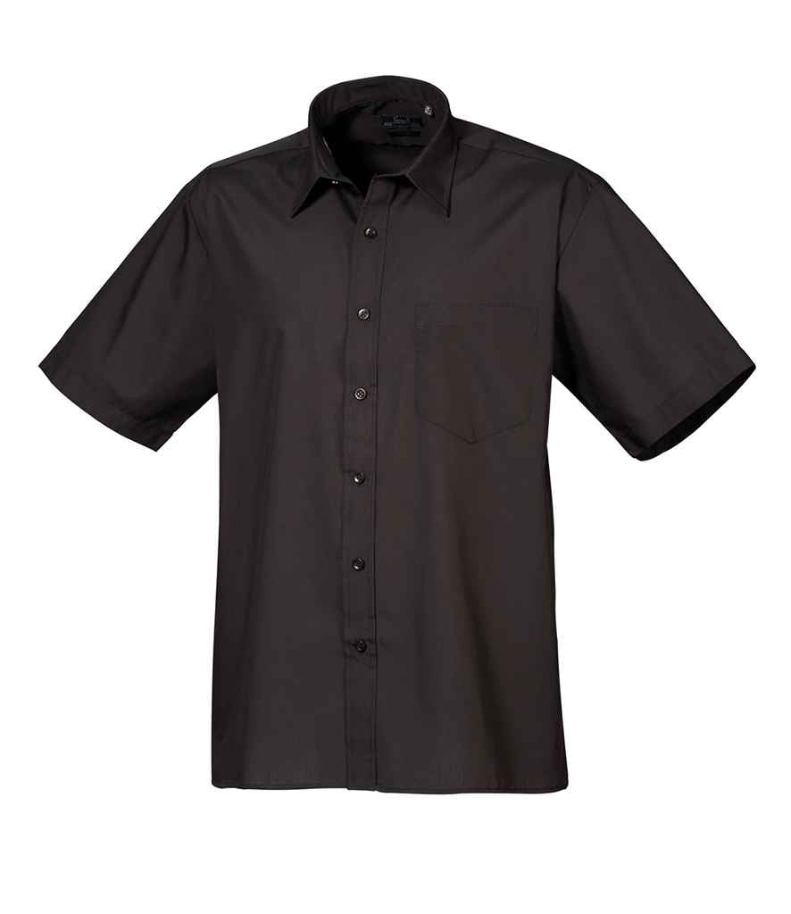 Premier Short Sleeve Poplin Shirt PR202 - Black