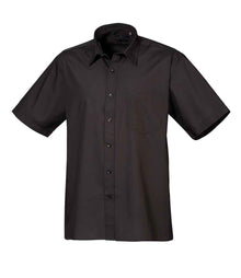 Premier Short Sleeve Poplin Shirt PR202 - Black