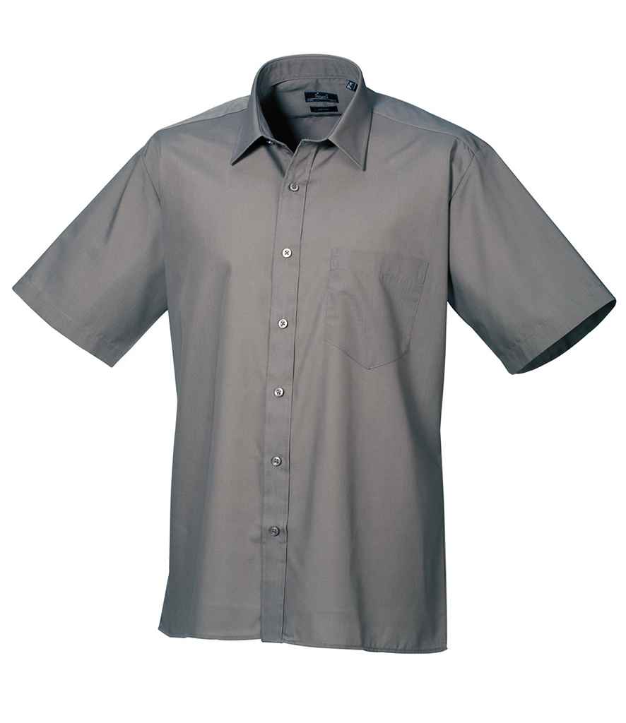 Premier Short Sleeve Poplin Shirt PR202 - Dark Grey