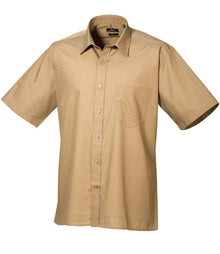 Premier Short Sleeve Poplin Shirt PR202 - Khaki