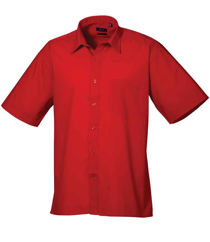 Premier Short Sleeve Poplin Shirt PR202 - Red