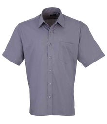 Premier Short Sleeve Poplin Shirt PR202 - Steel