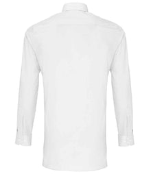 Premier Long Sleeve Fitted Poplin Shirt PR204 - PR204 White Back