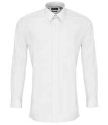 Premier Long Sleeve Fitted Poplin Shirt PR204 - White