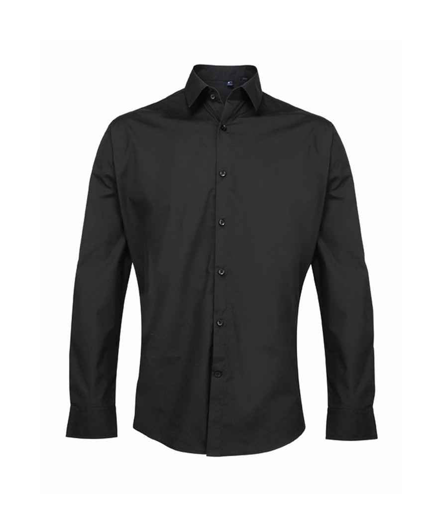 Premier Supreme Long Sleeve Poplin Shirt PR207 - Black