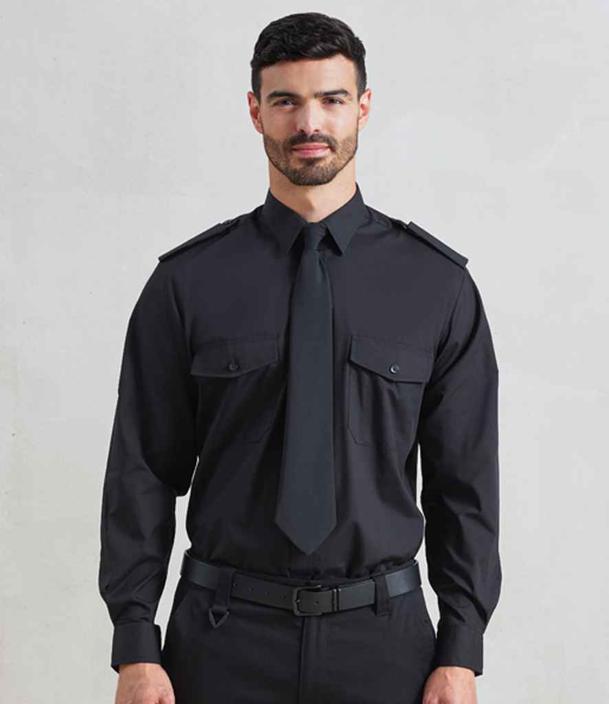 Premier Long Sleeve Pilot Shirt PR210 - PR210 Black Model