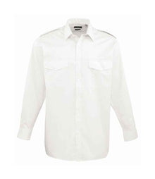 Premier Long Sleeve Pilot Shirt PR210 - White