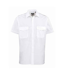 Premier Short Sleeve Pilot Shirt PR212 - White