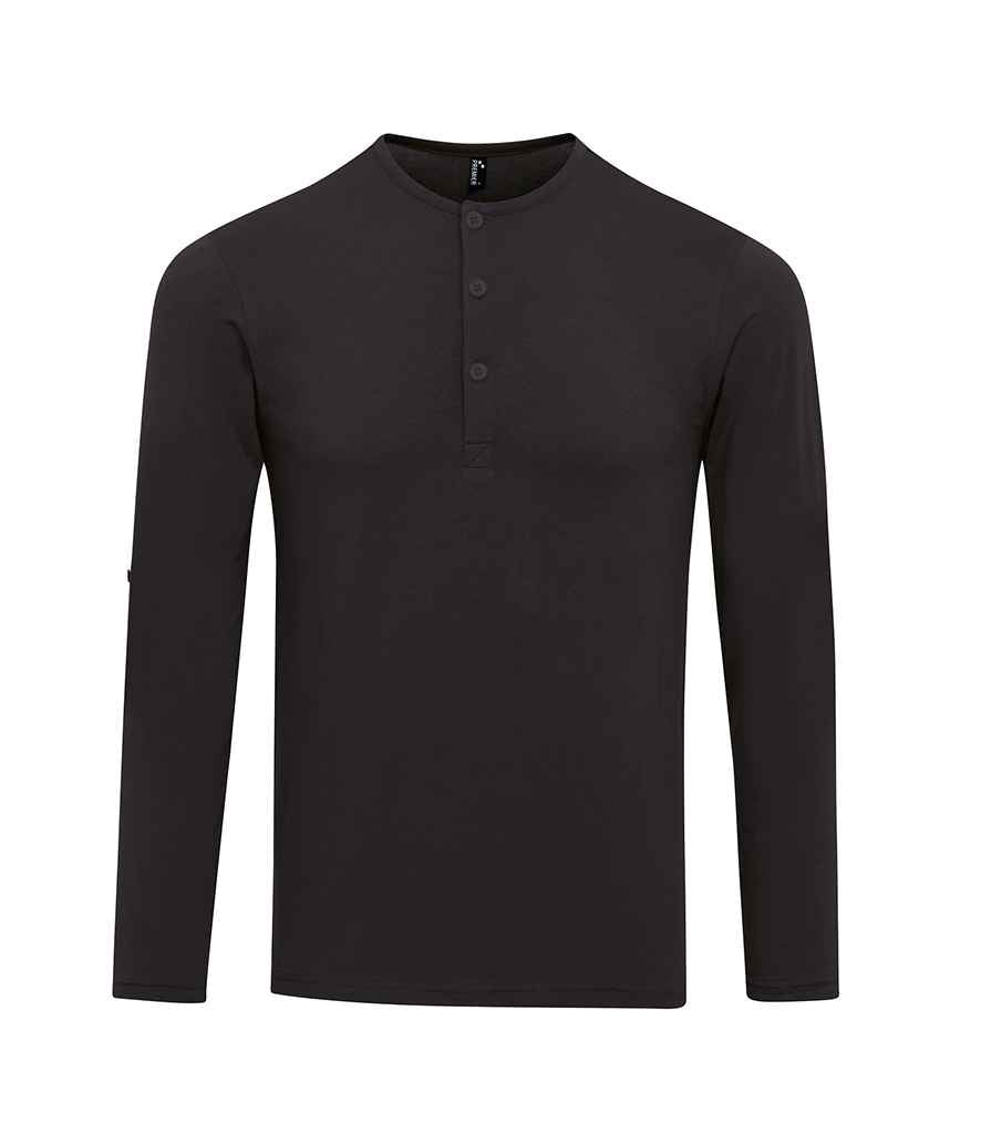 Premier Long John Roll Sleeve T-Shirt PR218 - Black